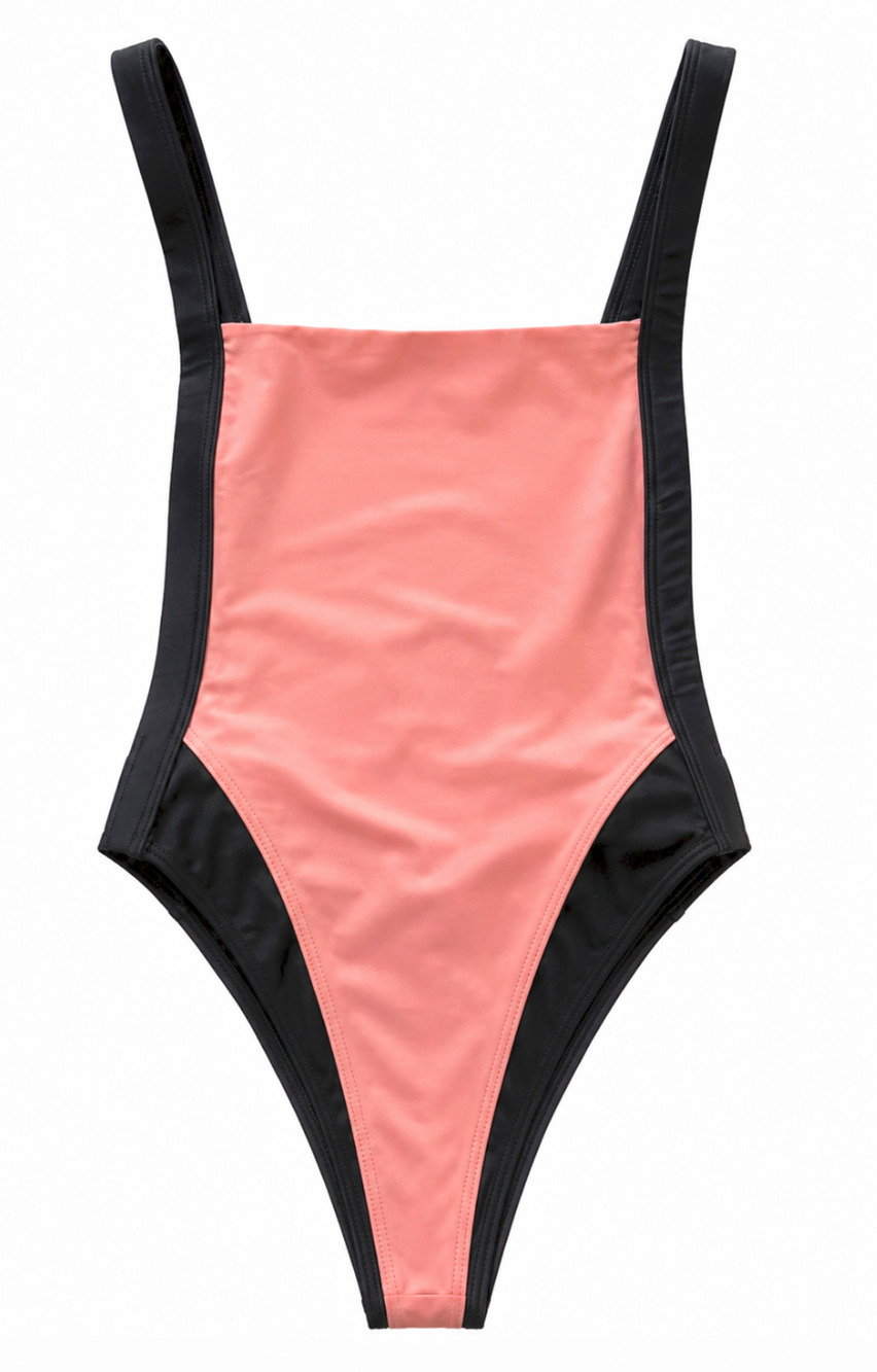 NEW FAE PINK BLACK BUCKLE LIMA ONE PIECE SWIMSUIT VICTORIA'S SECRET SZ XS